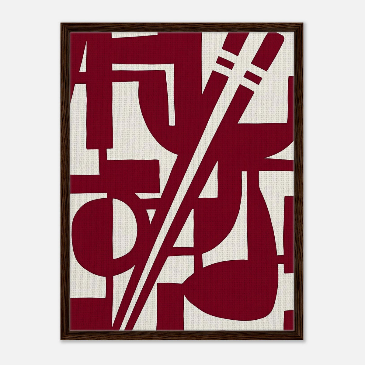 Cipher Cobalt | Abstract Framed Canvas (Dark Wood)