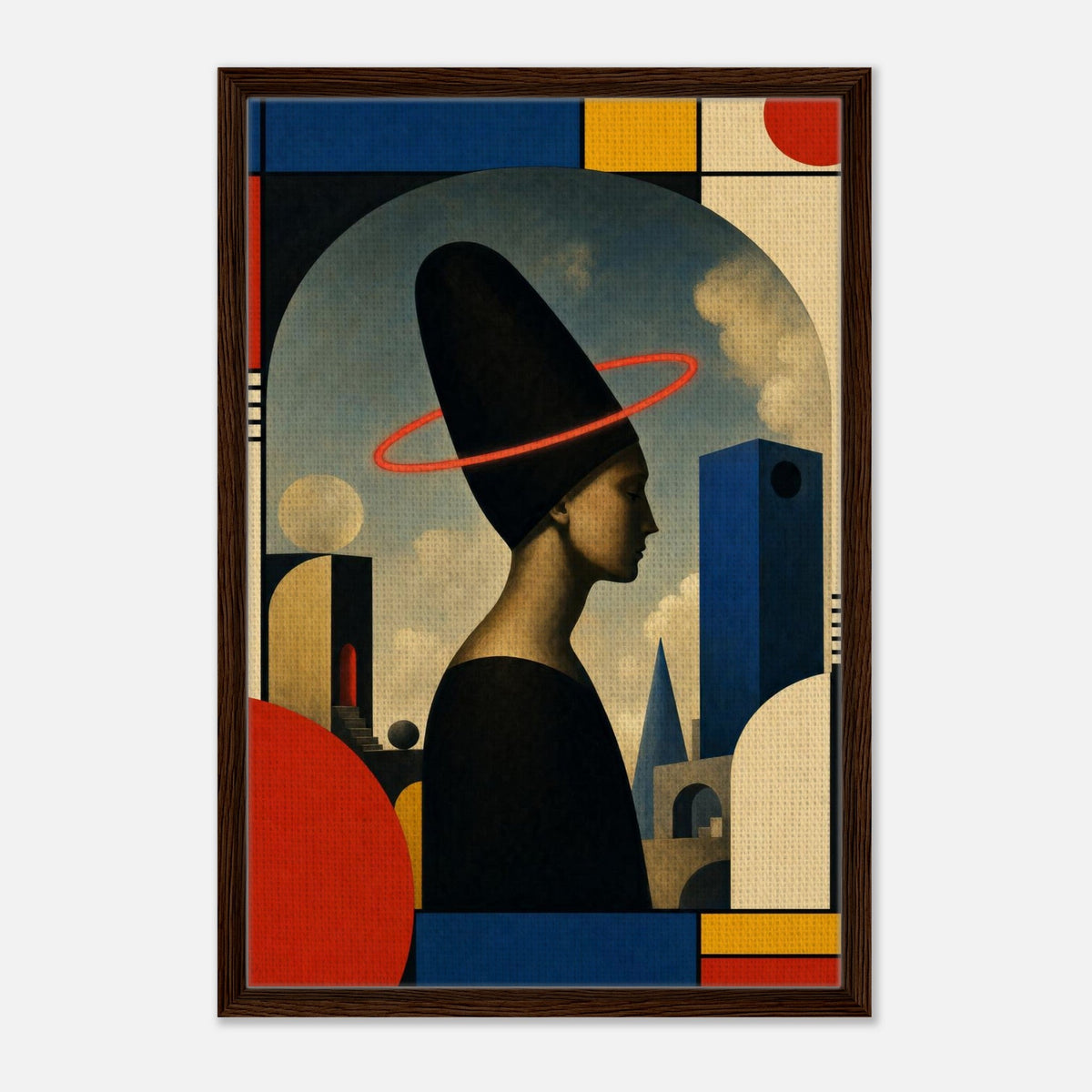 Crown | Surreal Framed Canvas (Dark Wood)