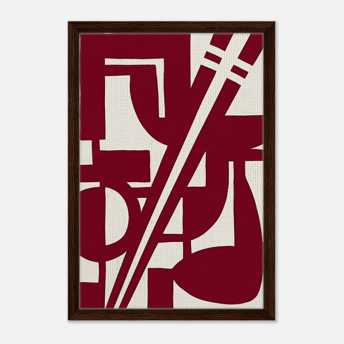 Cipher Cobalt | Abstract Framed Canvas (Dark Wood)