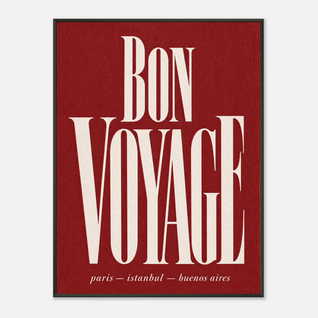 Bon Voyage | Typography Premium Metal Framed