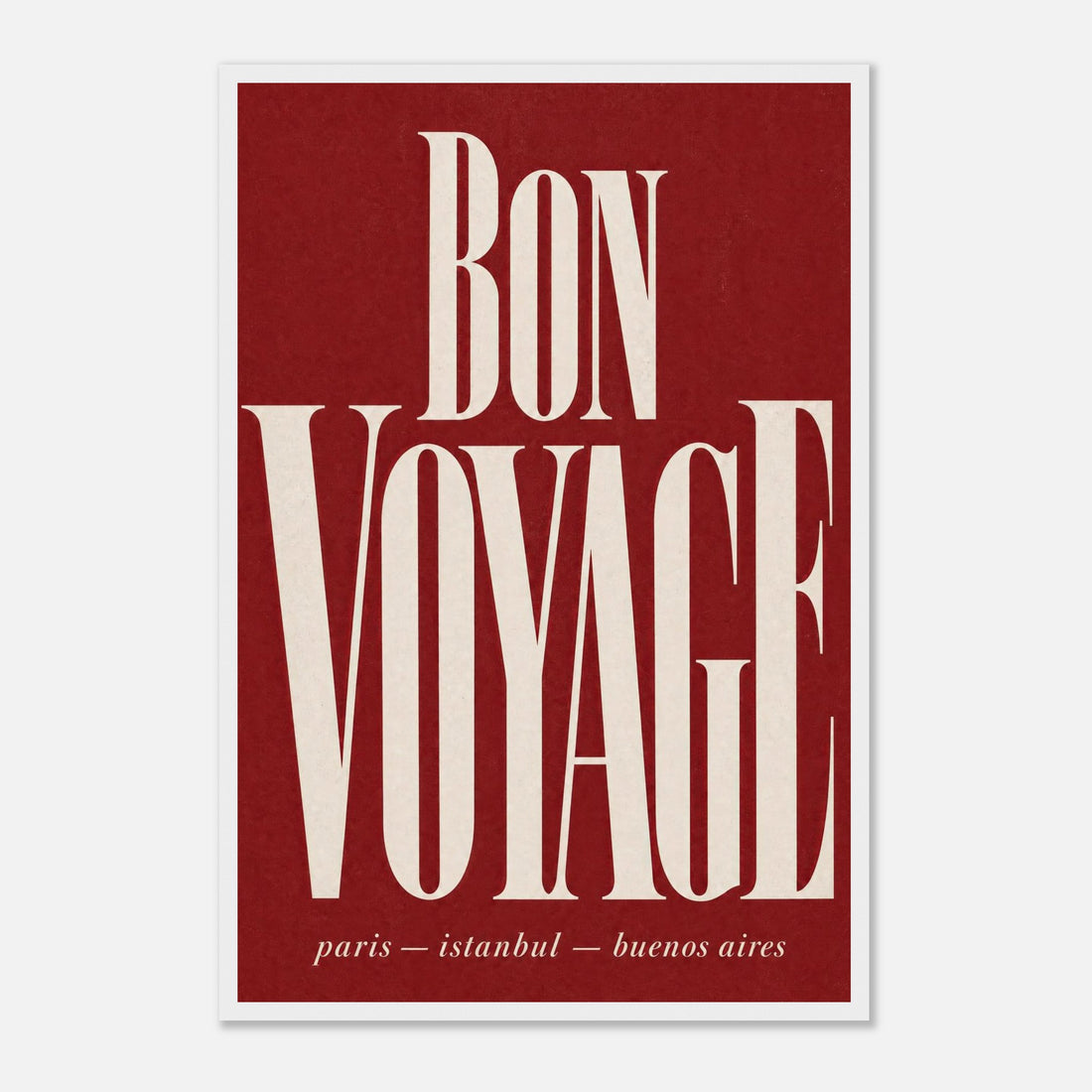 Bon Voyage | Typography Premium Wooden Framed