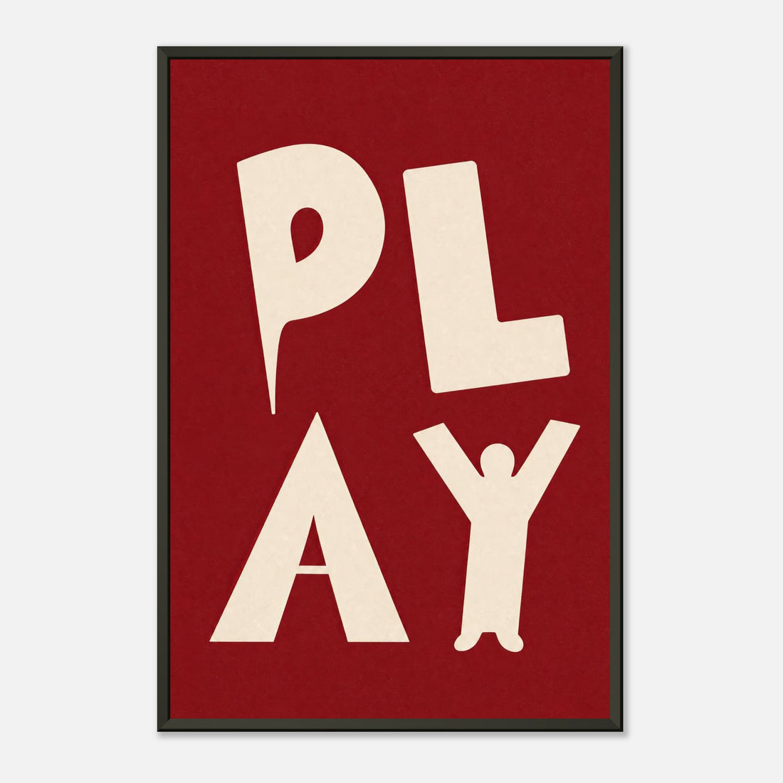 Play | Typography Premium Metal Framed