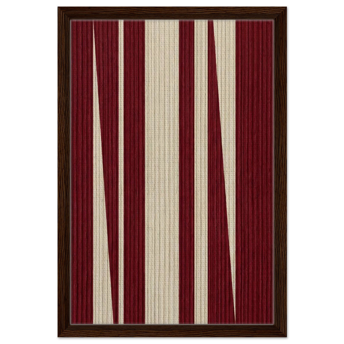 Vertical Fracture I | Abstract Framed Canvas (Dark Wood)