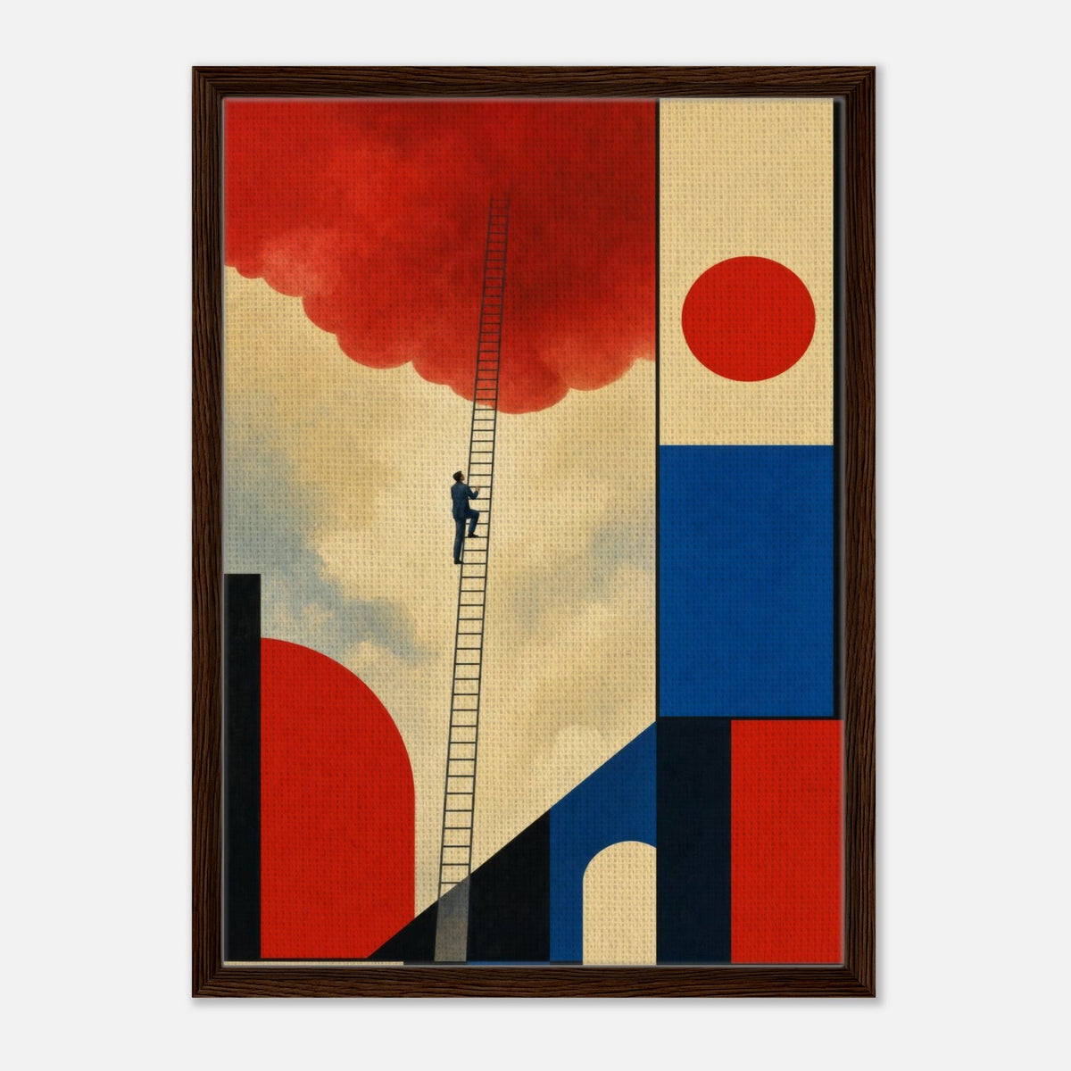 Ascent | Surreal Framed Canvas (Dark Wood)