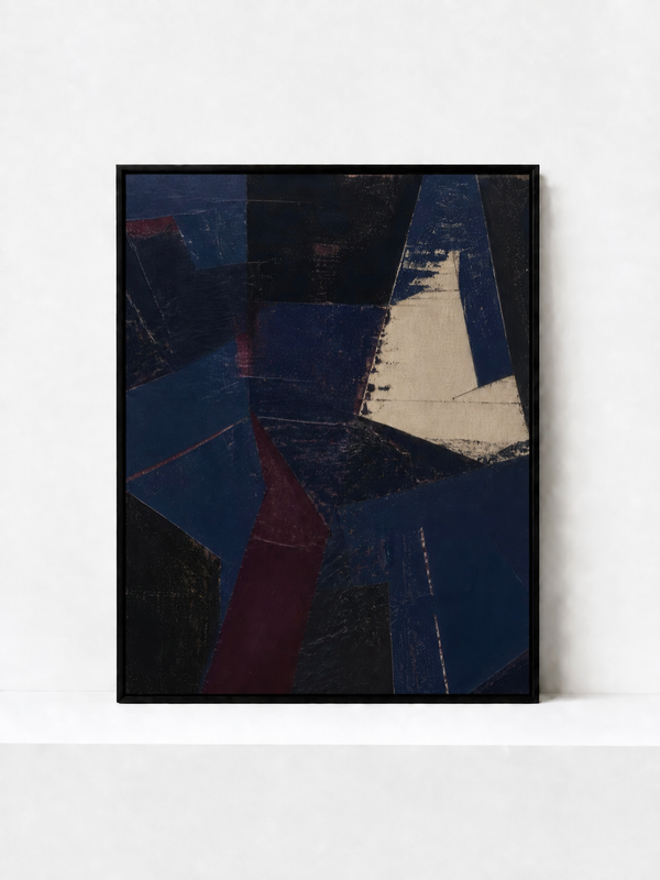 Night Layers Framed Canvas | Geometric Abstract Wall Art