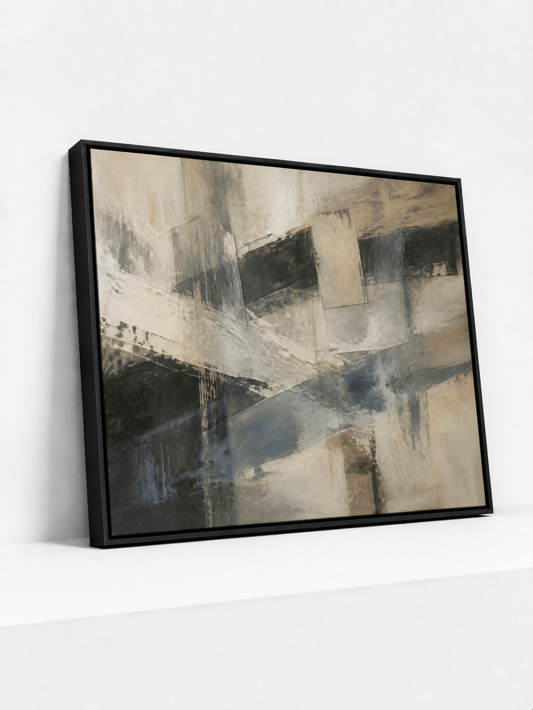 Weather Line Framed Canvas | Grey Abstract Wall Art
