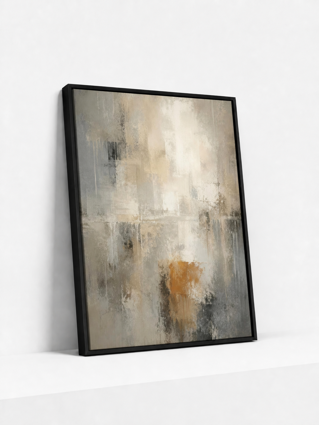 Tarnished Light Framed Canvas | Grey Abstract Wall Art