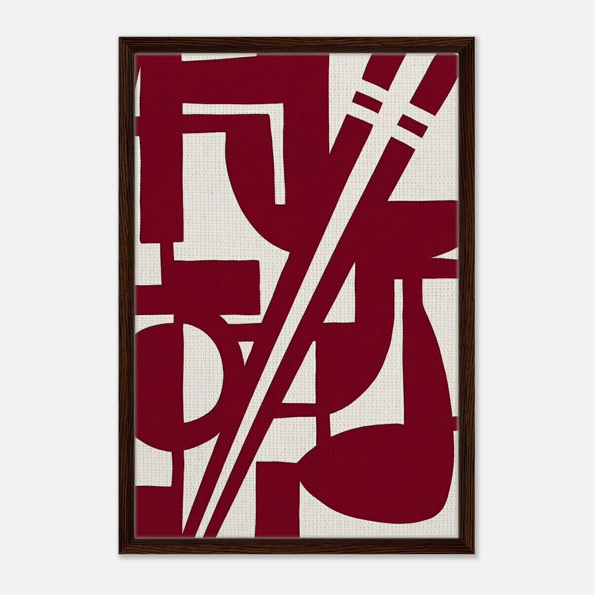 Cipher Cobalt | Abstract Framed Canvas (Dark Wood)