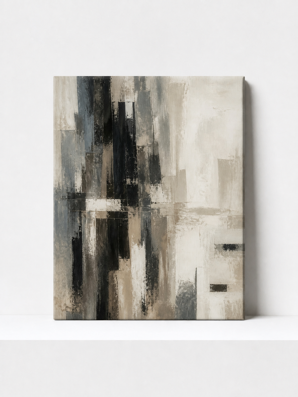 City Memory Canvas | Grey Abstract Wall Art