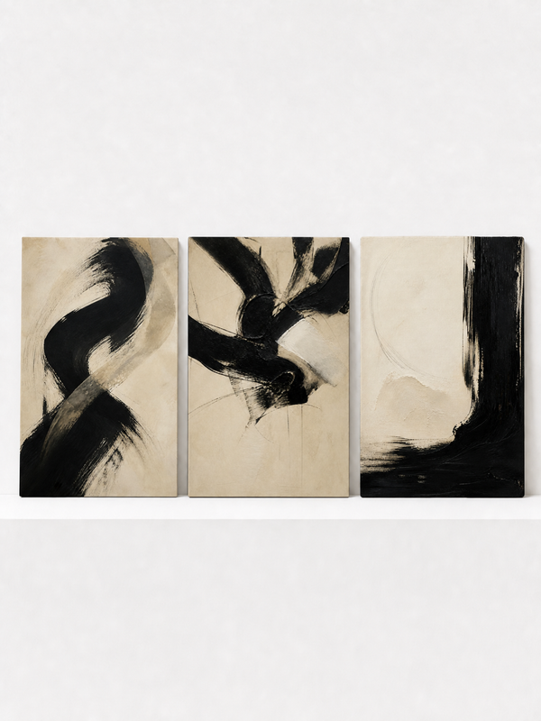 Ribbon Measure II (Middle Panel) Canvas | 3 Piece Abstract Wall Art