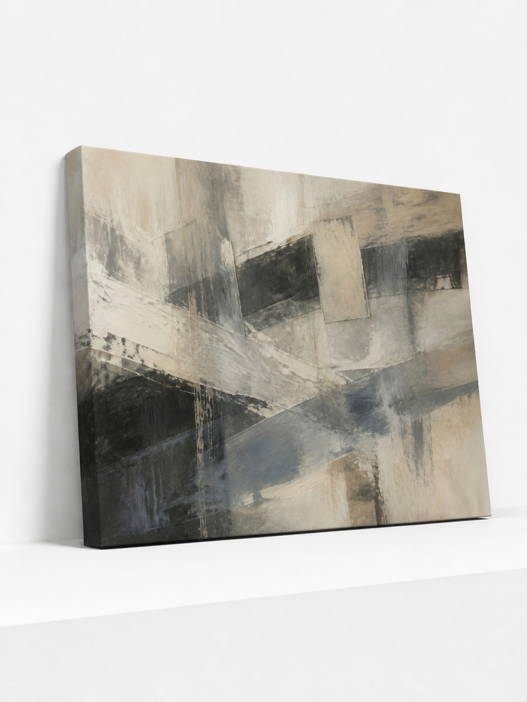 Weather Line Canvas | Grey Abstract Wall Art