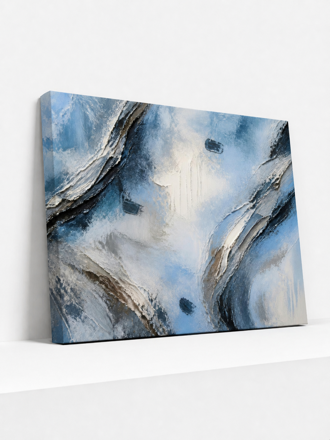 Atmospheric Shelf Canvas | Blue Abstract Wall Art