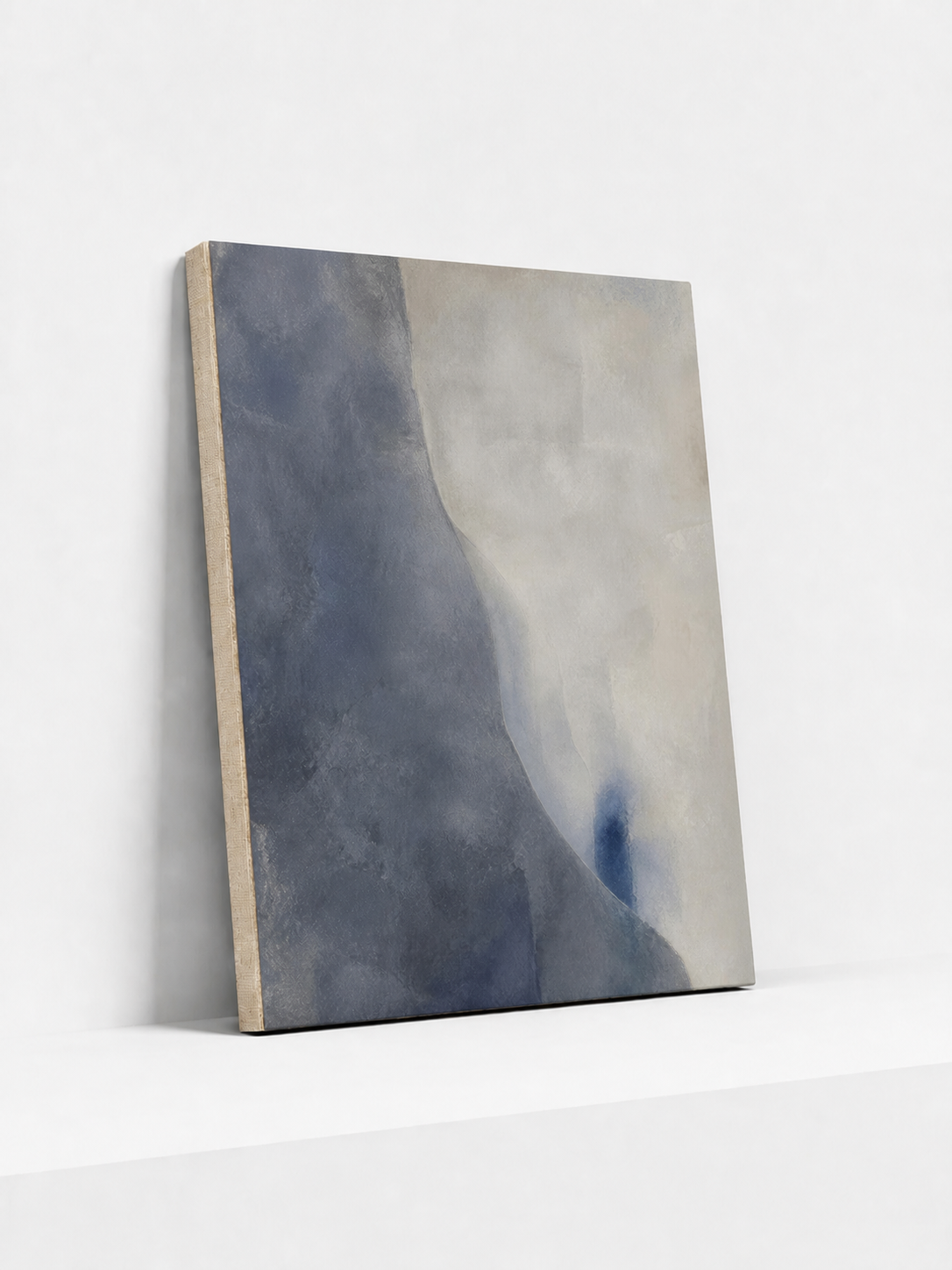 Quiet Monument Canvas | Blue Abstract Wall Art