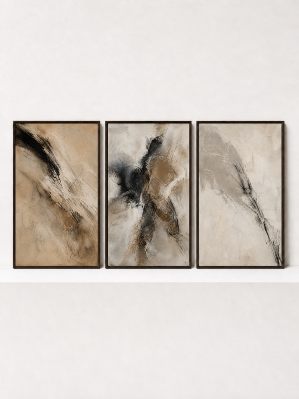 Migration Field III (Right Panel) Wooden Framed | 3 Piece Abstract Wall Art