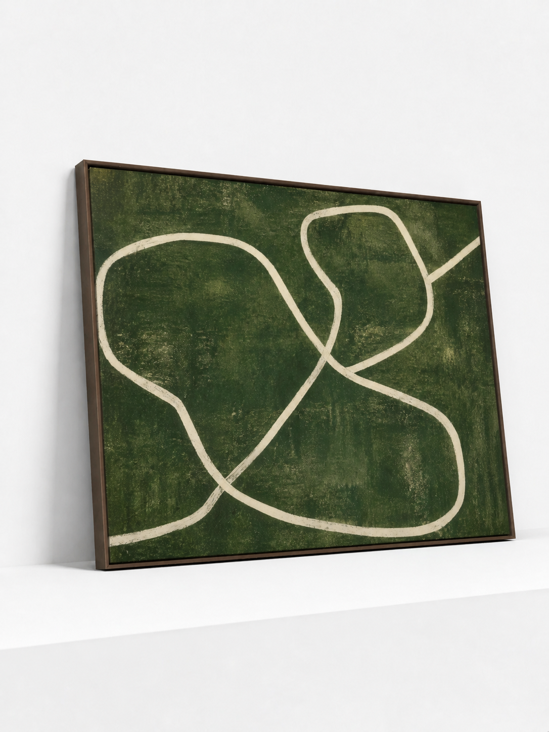 Wandering Contour Wooden Framed | Minimalist Abstract Wall Art