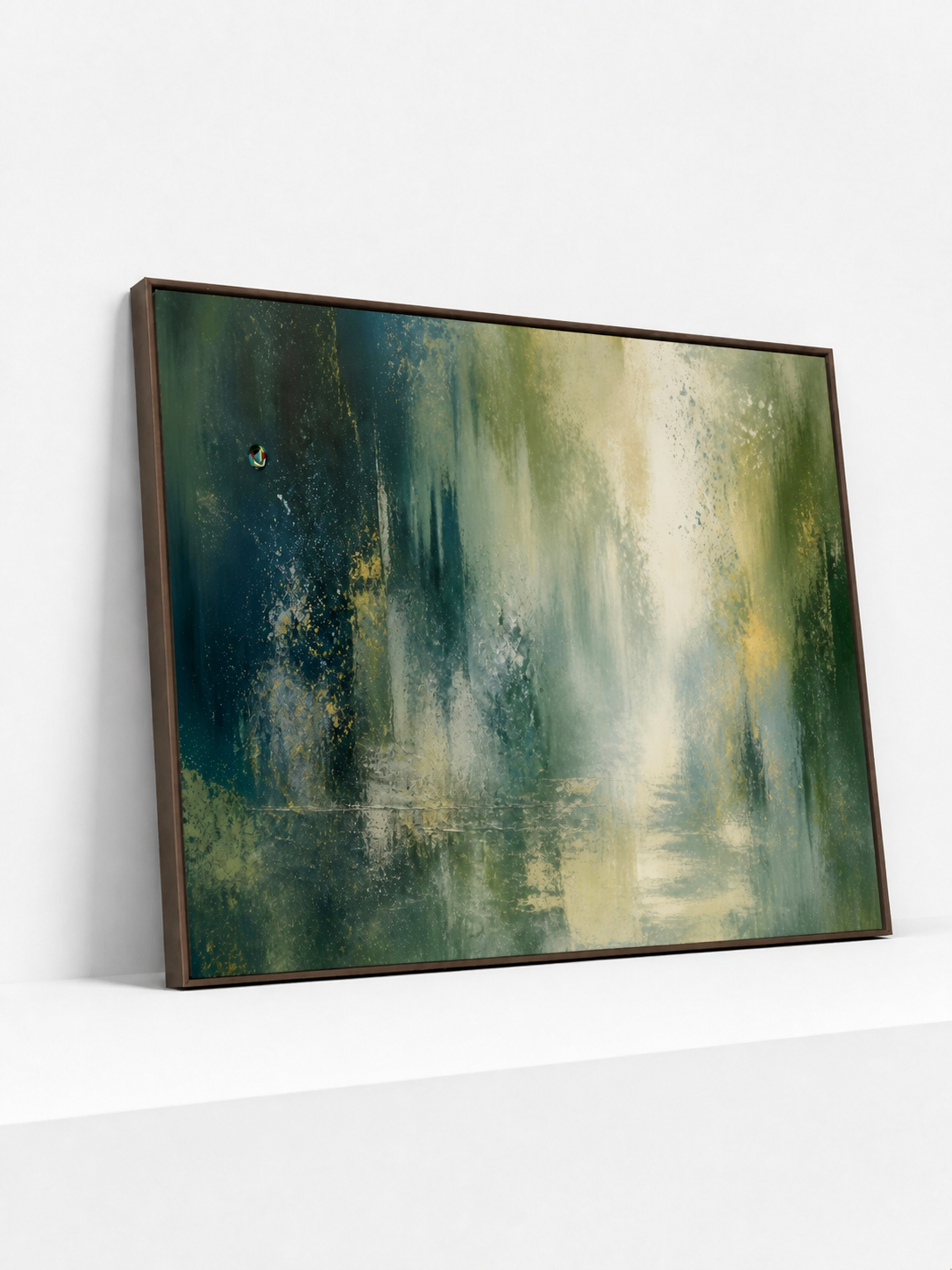 Forest After Rain Wooden Framed | Green Abstract Wall Art