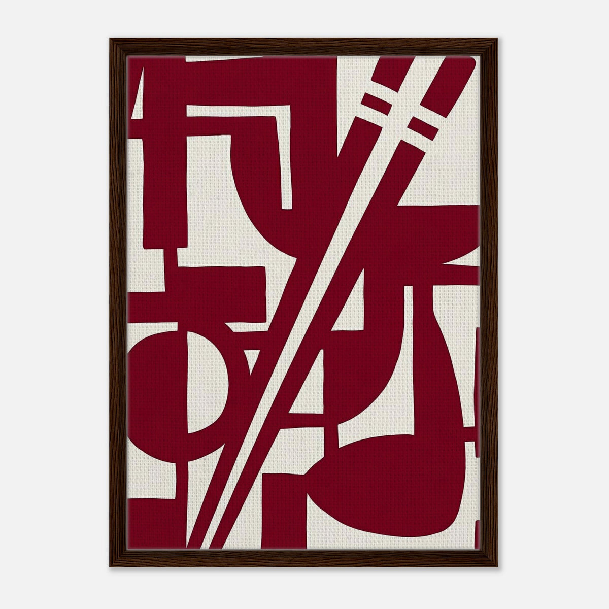 Cipher Cobalt | Abstract Framed Canvas (Dark Wood)