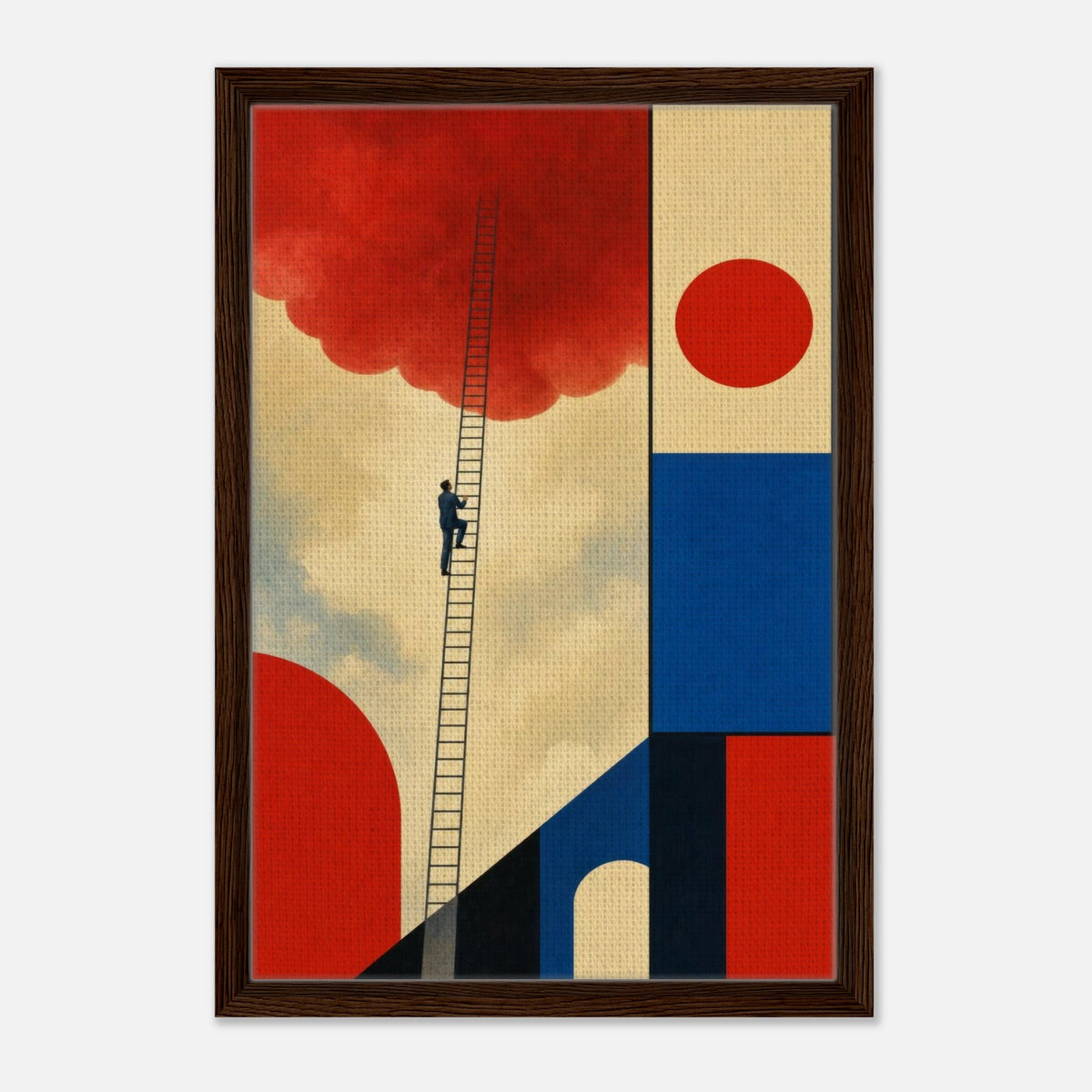 Ascent | Surreal Framed Canvas (Dark Wood)