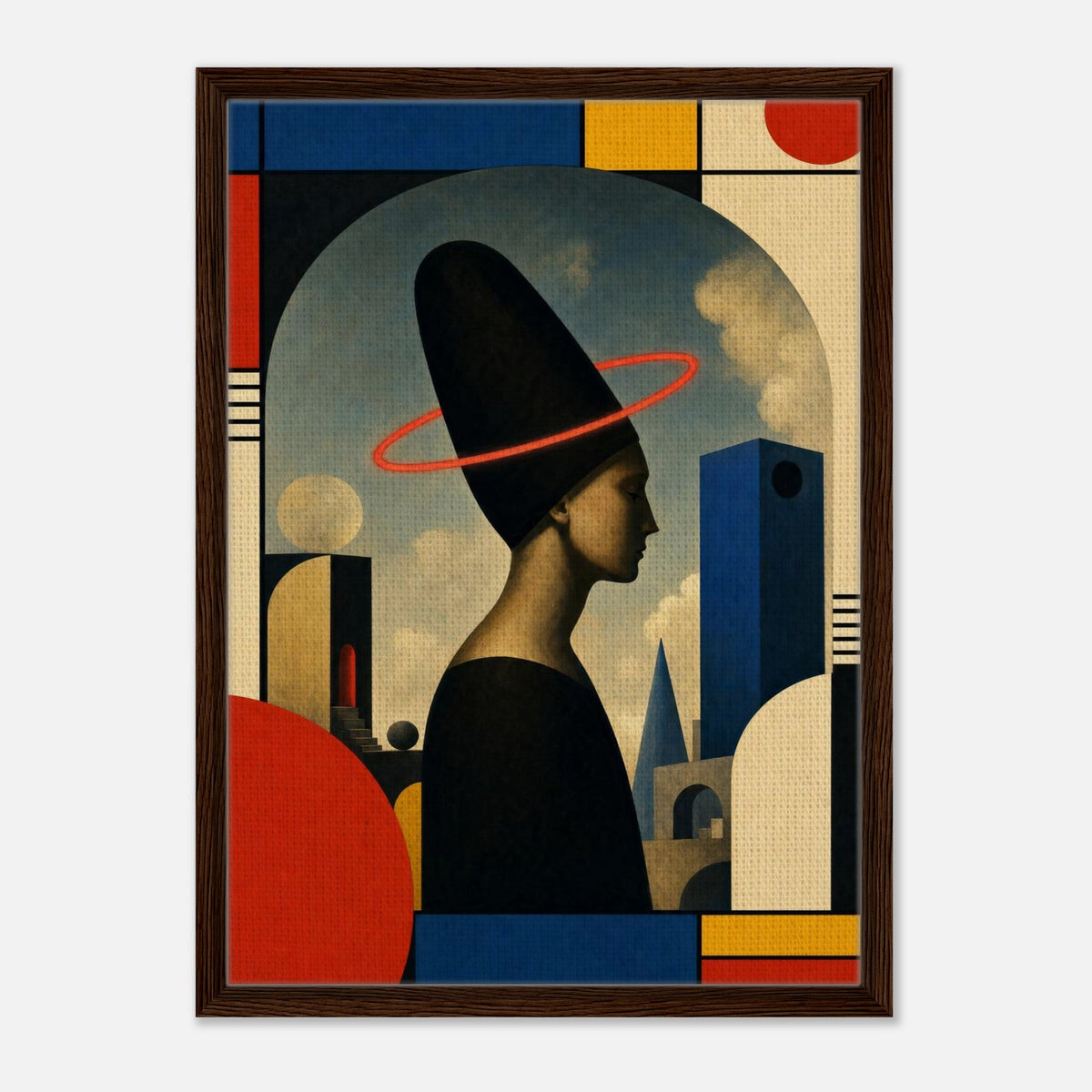 Crown | Surreal Framed Canvas (Dark Wood)