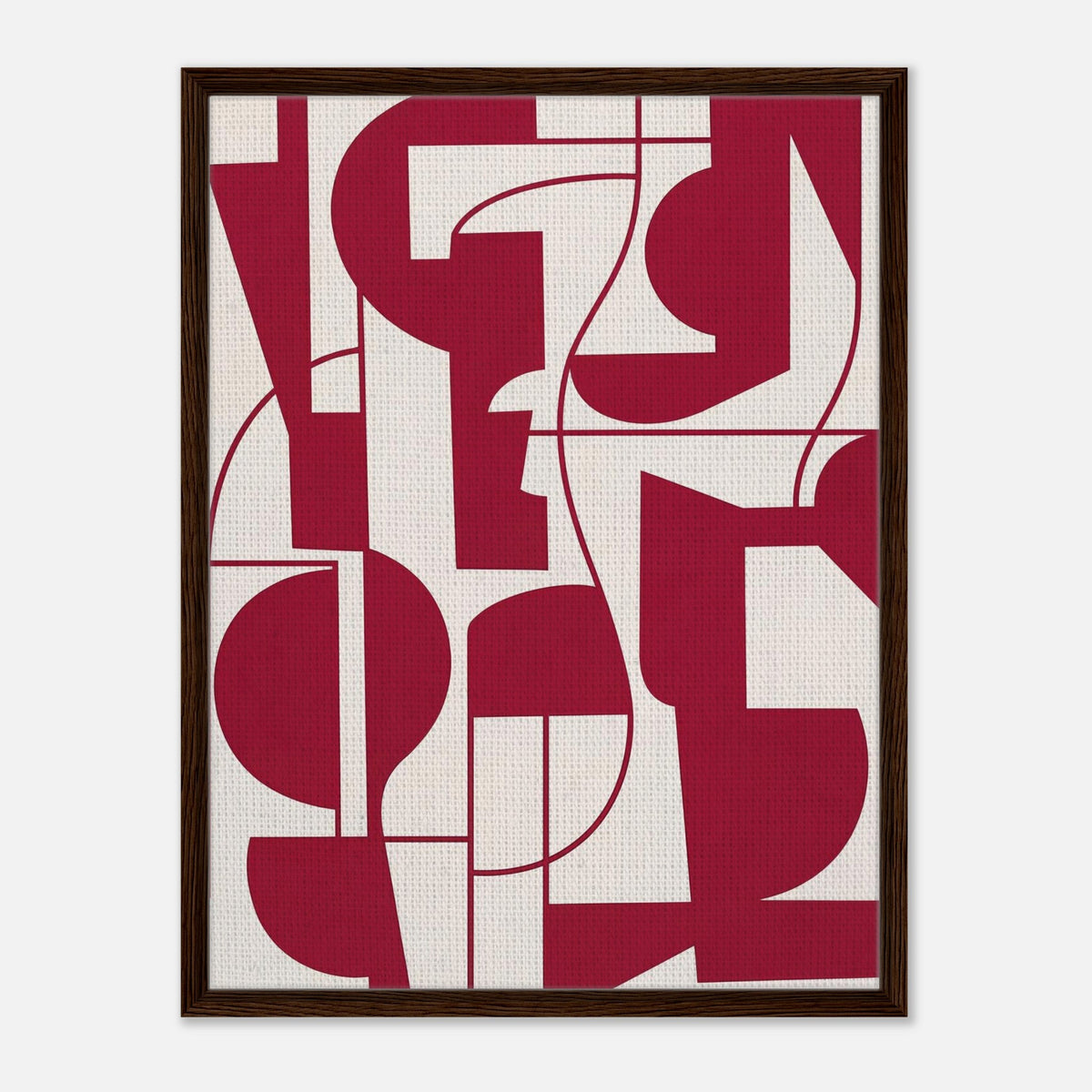 Cipher | Abstract Framed Canvas (Dark Wood)