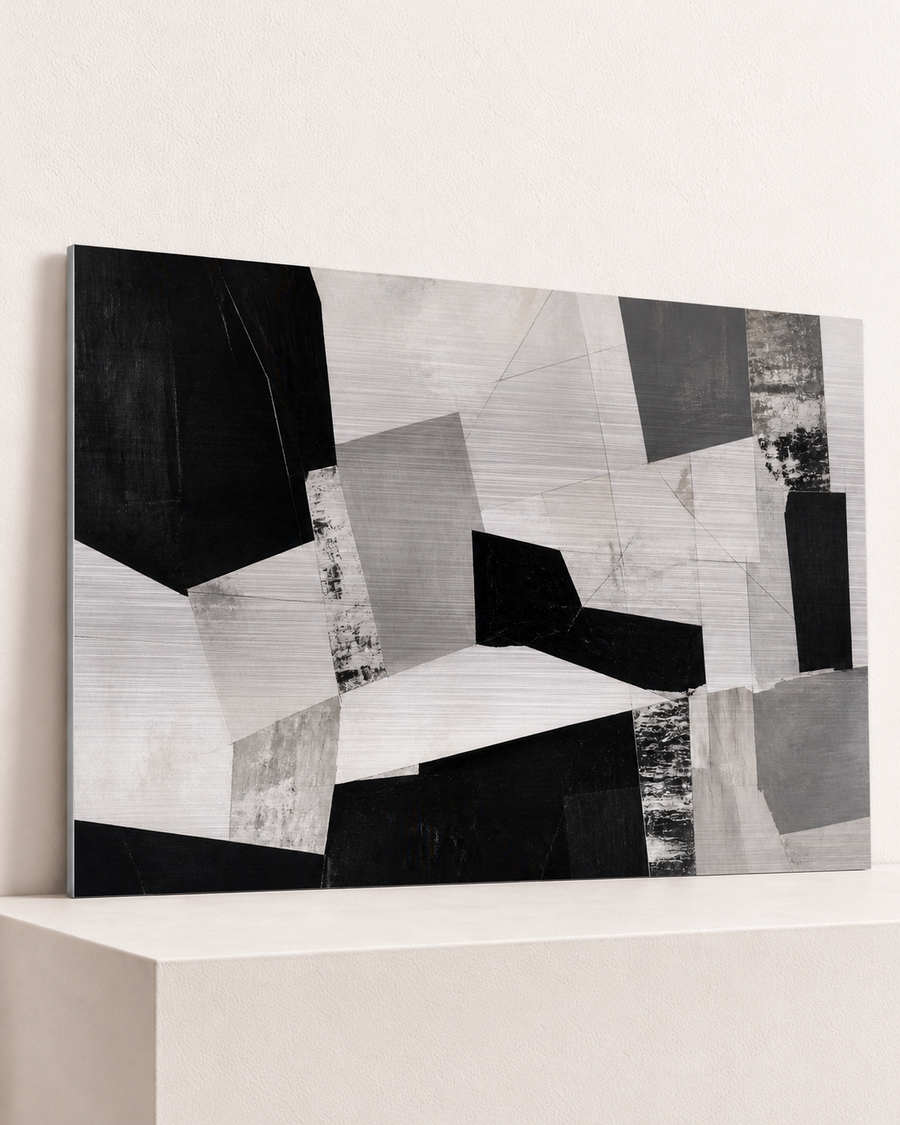 Folded in Black | Brushed Aluminum Print