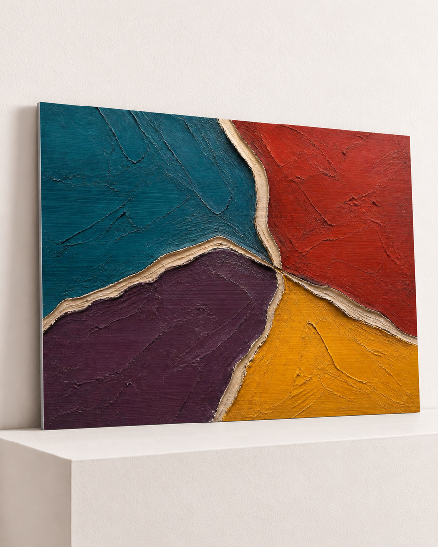 Four Colours Meet | Brushed Aluminum Print