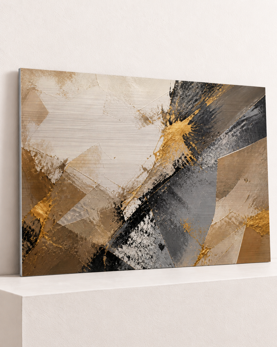 Where Ochre Meets Black | Brushed Aluminum Print