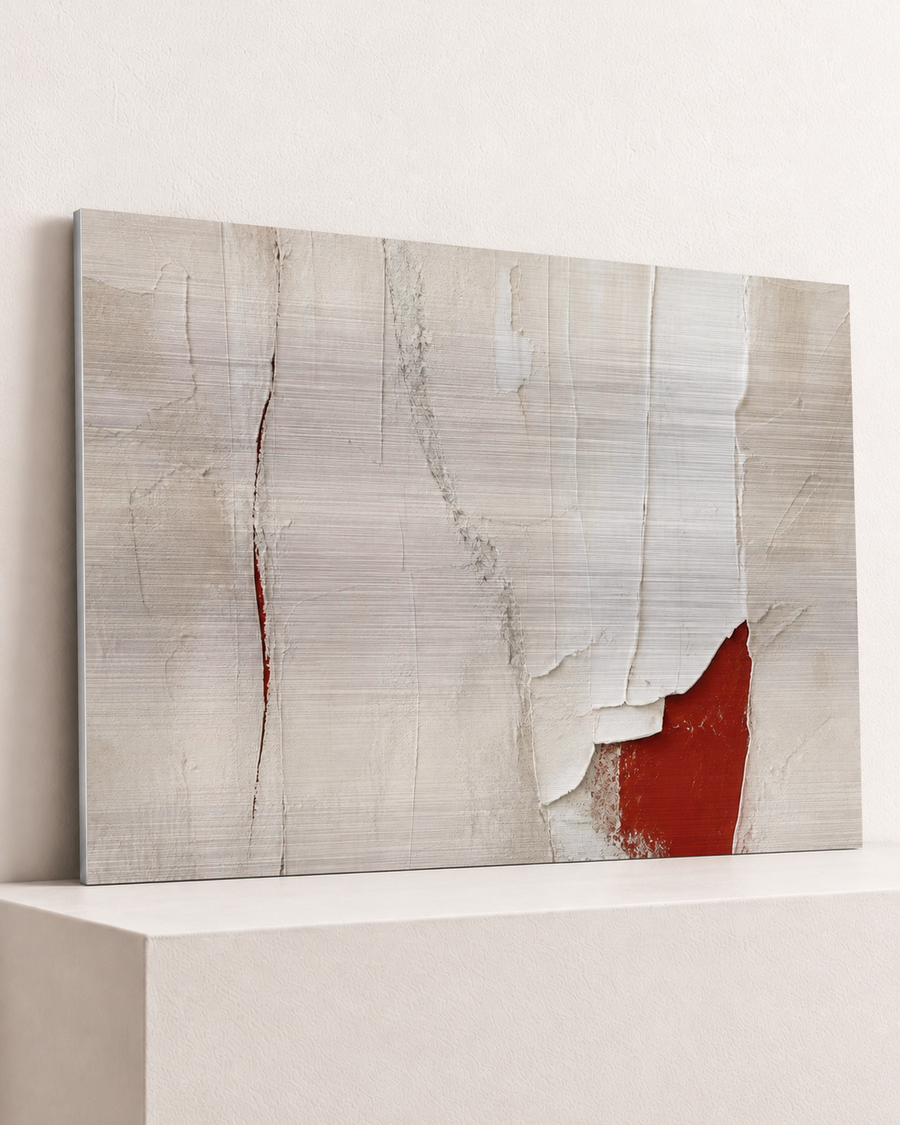 One Red Opening | Brushed Aluminum Print