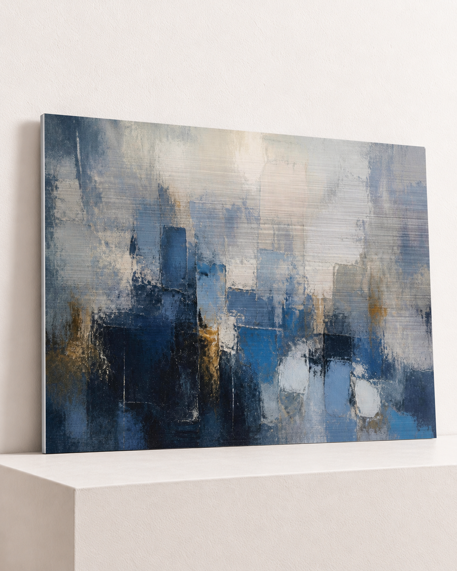Blue Takes Shape | Brushed Aluminum Print
