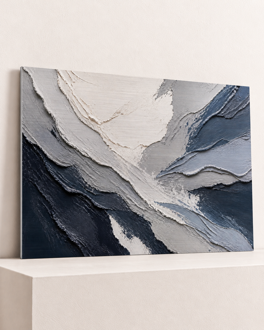 Blue Fold | Brushed Aluminum Print