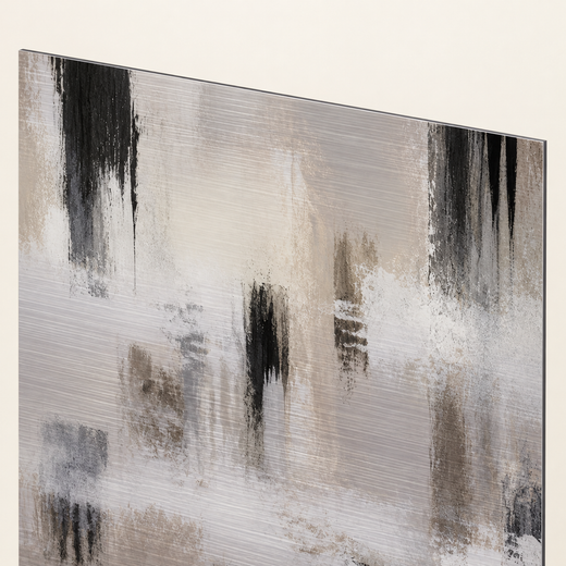 Black Comes Through | Brushed Aluminum Print — edge close-up