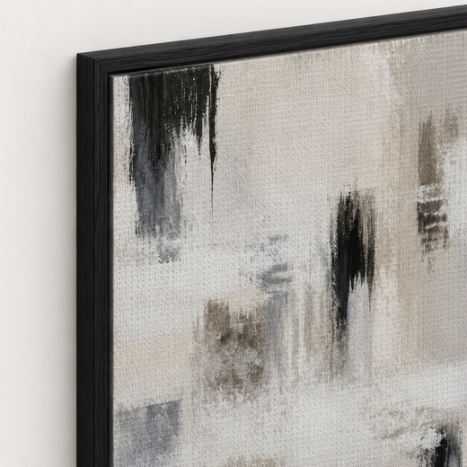 Black Comes Through | Framed Canvas — edge close-up
