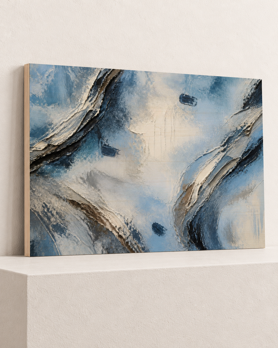 Blue Between Stones | Wood Print