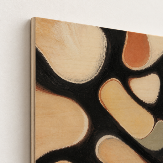 Pebbles in Colour | Wood Print — edge close-up