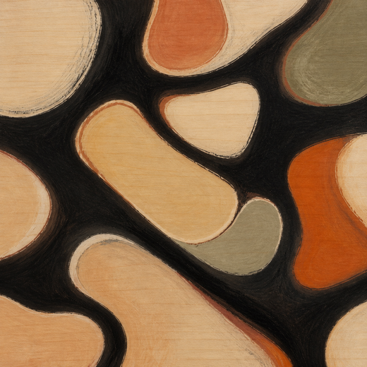 Pebbles in Colour | Wood Print — surface close-up