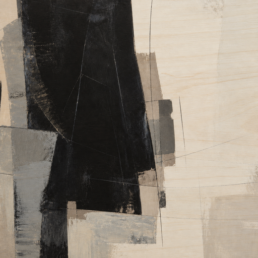 Black on Chalk | Wood Print — surface close-up