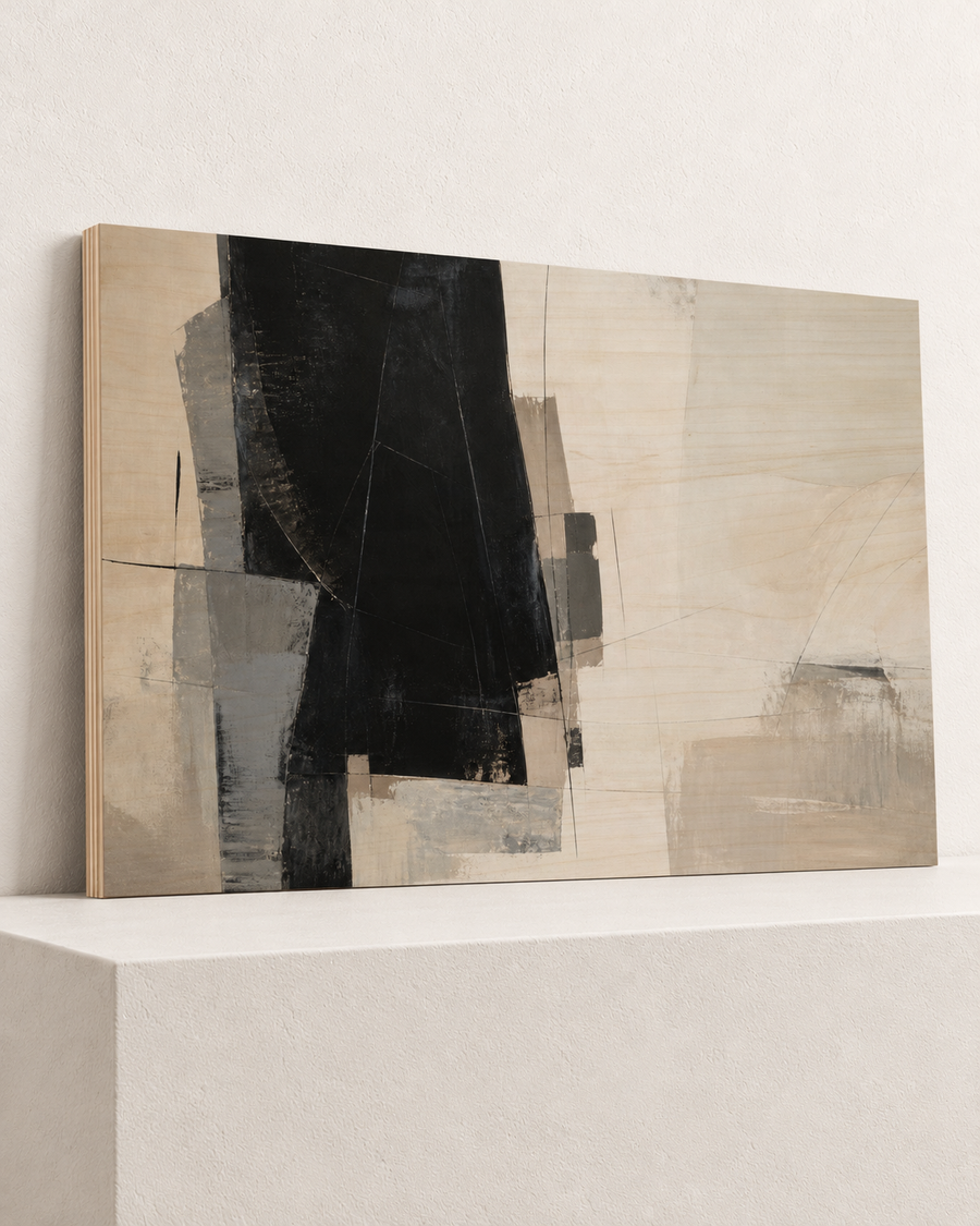 Black on Chalk | Wood Print