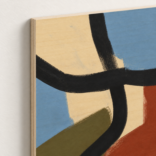 Take the Long Way | Wood Print — edge close-up