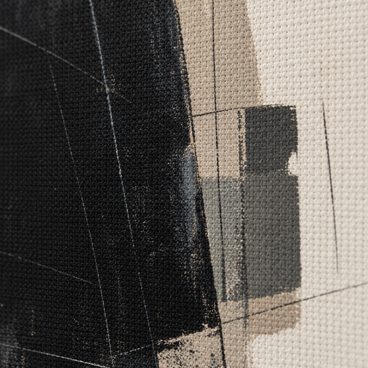 Black on Chalk | Framed Canvas — surface close-up