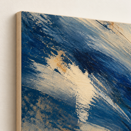 Broken Water | Wood Print — edge close-up