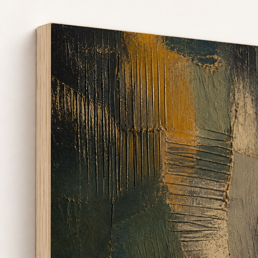 Under the Ochre | Wood Print — edge close-up
