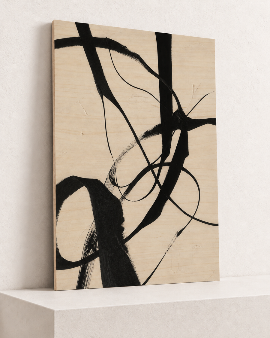 Calligraphic Line | Wood Print