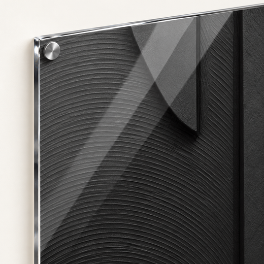 Curves in Charcoal | Acrylic Print — edge close-up