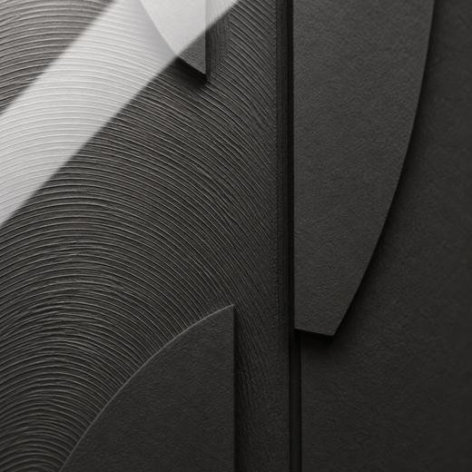 Curves in Charcoal | Acrylic Print — surface close-up