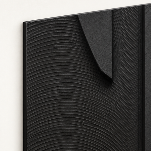 Curves in Charcoal | Foam Print — edge close-up