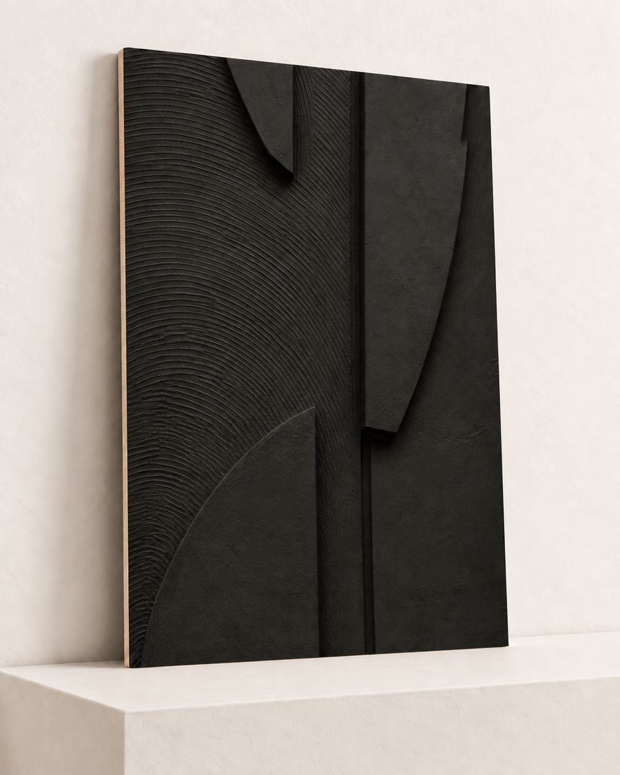 Curves in Charcoal | Wood Print