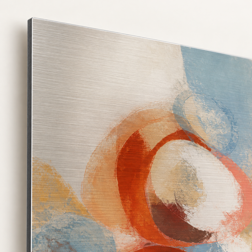 Small Circles | Brushed Aluminum Print — edge close-up