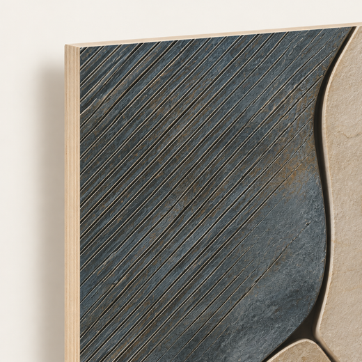 Slate and Sand | Wood Print — edge close-up