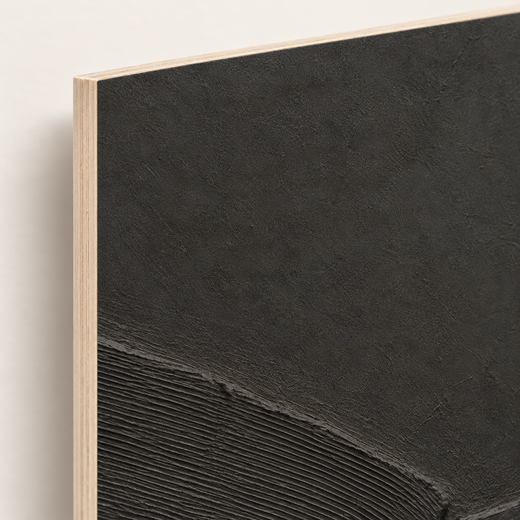 Charcoal Relief | Wood Print — edge close-up