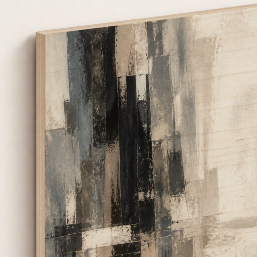 City Memory | Wood Print — edge close-up